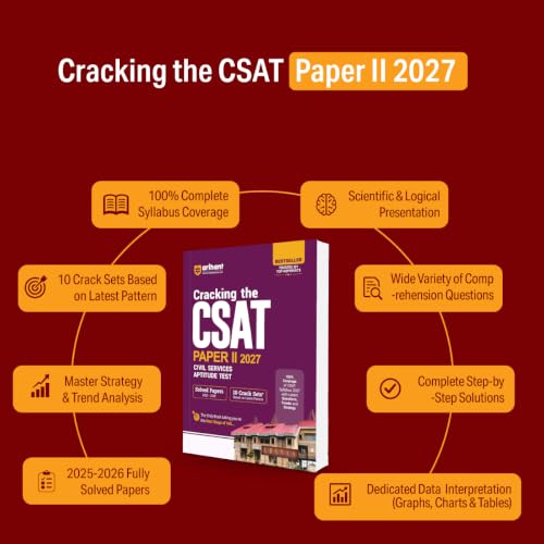 Image of Arihant Cracking the CSAT Paper II 2027 | UPSC Civil Services Aptitude Test | Complete CSAT Syllabus Coverage with Questions, Trends & Strategy | Solved Papers (2026-2025) & 10 Crack Sets