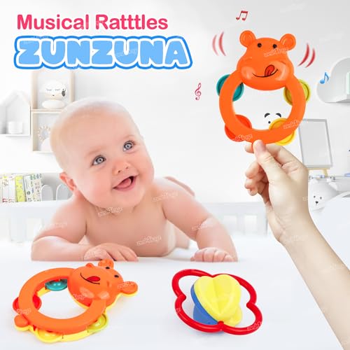 Image of Zest 4 Toyz Rattles Toys for New Born Babies Pack of 2 Colorful Attractive Plastic Non Toxic Shake & Grab Rattle Set for Kids Girls Boys (Multicolor)