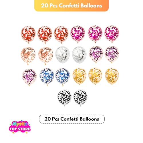 Image of 20 Pcs Confetti Balloons for Birthday Decoration Items Anniversary Baby Shower Adults men women Year With Multicolor Latex Transparent Confetti Balloon Happy Birthday Decorations Set Kit Combo