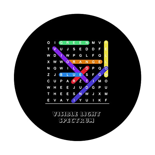 Physics Science Nerd Word Search Rainbow ROYGBIV Spectrum PopSockets PopGrip Interchangeable – vue 3