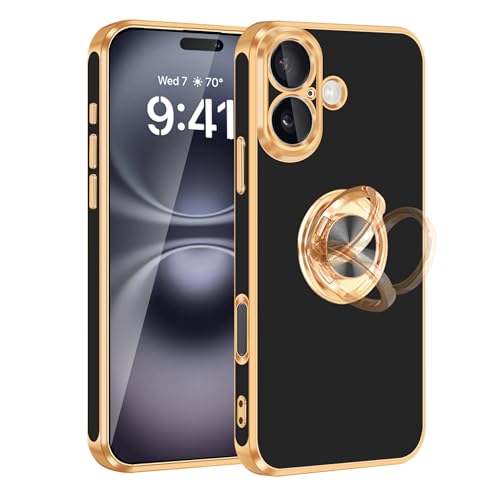 Coque iPhone 16 antichoc idéale pour trajets en voiture avec support magnétique intégré noir