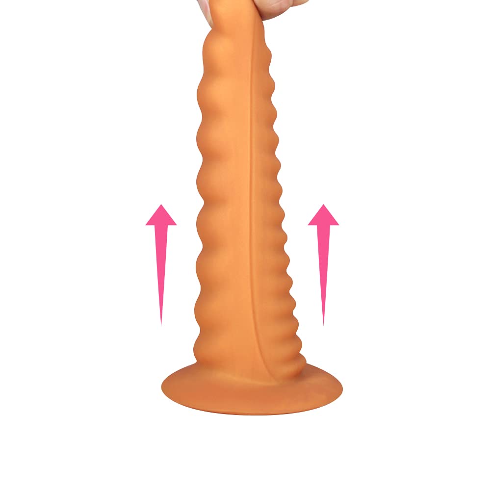 Dildo Realistico Plug Anale Con Filo Di Silicone Liquido E Forte Ventosa per Massaggio Prostatico Vaginale Stimolazione Del Punto G (XXL)