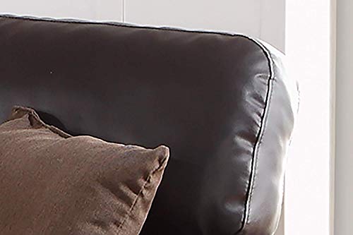 Poundex Bobkona Shelton Bonded Leather 2 Piece Sofa and Loveseat Set, Espresso
