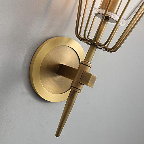 Applique Murale en Laiton et Verre Géométrique E14 Lampe de Lit Chic