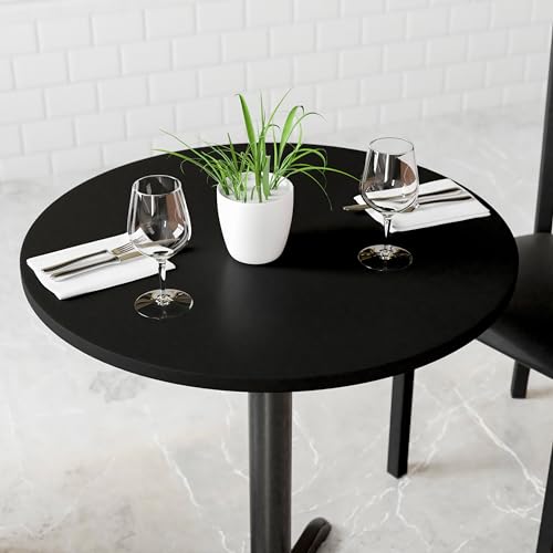 Image of Flash Furniture 24 inch Round Reversible Table Top, Black /Mahogany