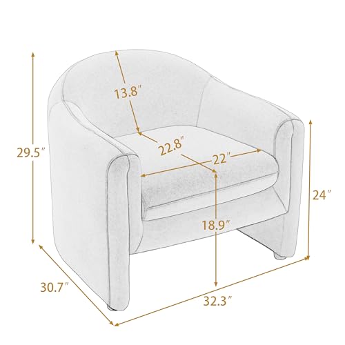 Sillón barrel peluche naranja oscuro miniatura 2
