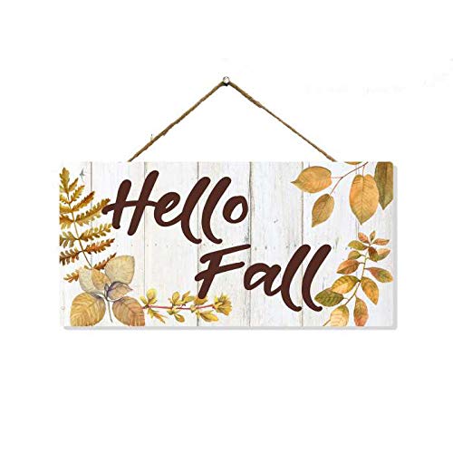 Chico Creek Signs Hello Fall Autumn Fall Rustic Looking Solid Pine Wood Sign Wall Décor Gift SP-05100001007