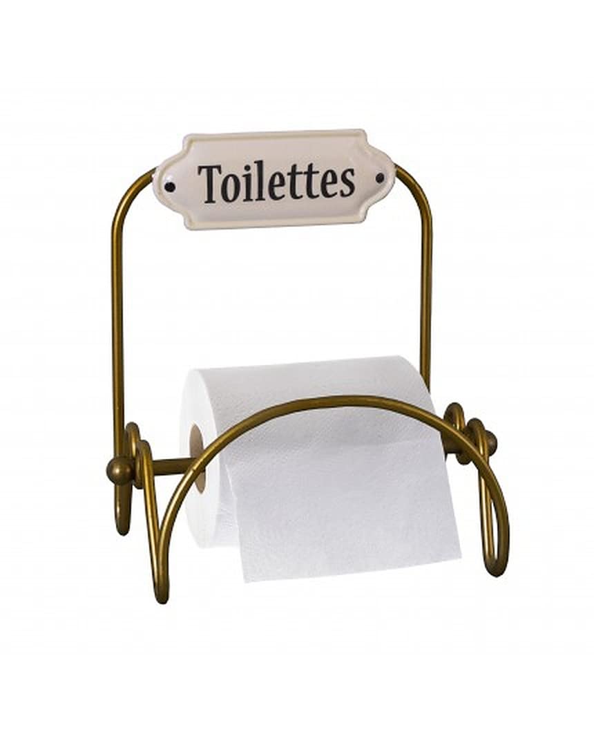 Maisonica Gold Vintage French Style Toilet Roll Holder Antique Metal Wall Mounted