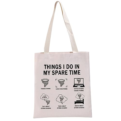 G2TUP Chase Storms Lover Gift Tornado Storm Chaser Tote Bag Tornado Researchers Handbag Tornado Theme Souvenir Gift (Tornado Storm Chaser TB)