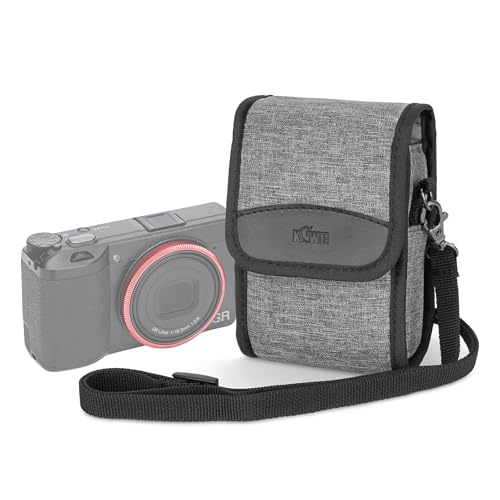 KIWIFOTOS Pochette de Voyage Étui à Bandoulière pour Appareil Photo Sony ZV-1II ZV-1 ZV-1F RX100 Séries, Ricoh GR GRII GRIII GRIIIx HDF, Olympus TG7 TG6 TG5 TG4 et...