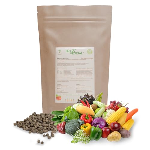 BioVegetal Feines Gemüse-Dünger mit Guano und natürlicher Langzeitwirkung durch Fixierung der Nährstoffe durch Ton-Humus-Komplex, 5 kg jetzt im recycelbaren und wiederverschließbaren Papierbeutel
