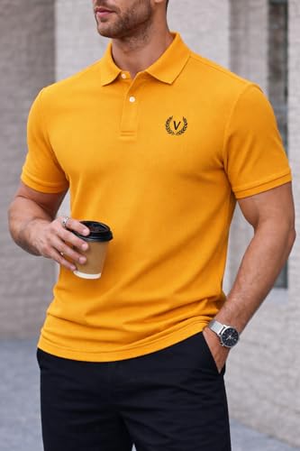 Image of Mack Jonney Men's Cotton Polo T-Shirt|Solid Regular Fit|Half Sleeve Collar T-Shirt for Casual Wear-MJ-32