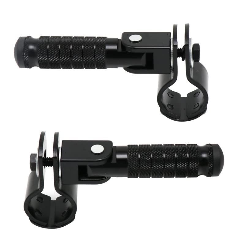 Cale Pied Moto Pièce de Moto en Aluminium 8mm pédales universelles Repose-Pieds pliés Repose-Pieds for Motos cyclomoteurs, Karts, Scooters Repose Pied Moto (Color : Black)