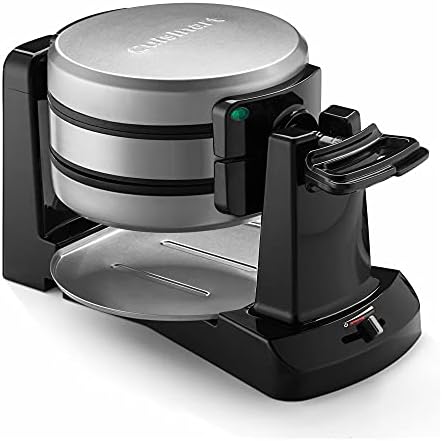Cuisinart Double Flip Belgian Waffle Maker, 180° Flip, Ready Indicator Light, 1400W Nonstick Waffle Iron Plates, WAF-F40, Black/Stainless