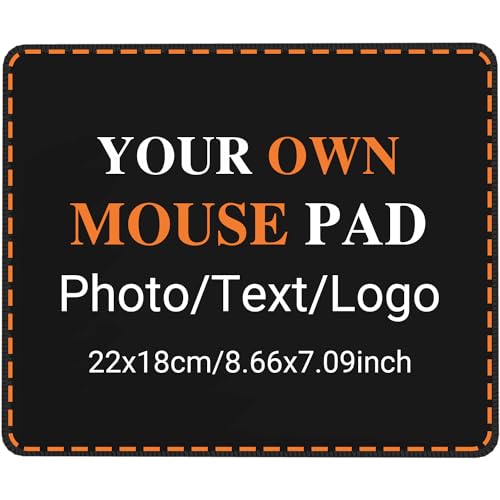 Individuelles Foto-Mauspad, personalisierte genähte Kanten Schreibtischmatte mit Ihrem Bild & Text, kreative Logo-Geschenke 22x18cm