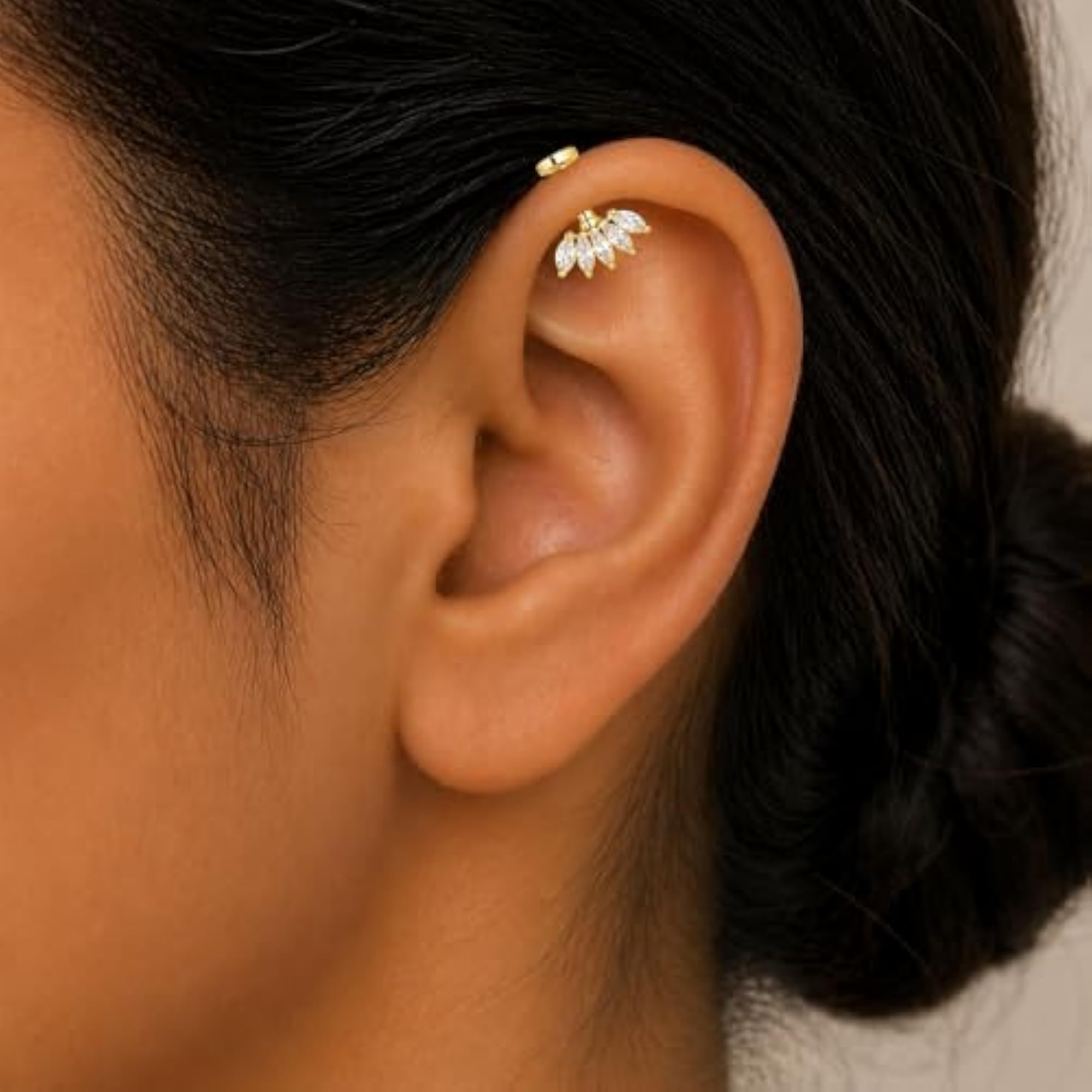 16G Internally Threaded Marquise CZ Helix Jewelry