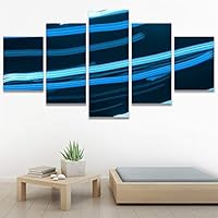 SIGNWIN 5 Panel Canvas Wall Art Abstract Brushstroke Closeup Digital Art Modern Artwork for Home Decorations Ready to Hang - 60