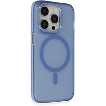 GGM G Y M & AKSESUAR iPhone 14 Pro i in Magsafe ile Uyumlu Arka K sm  Mat A l r Metal Kamera  er eveli Stantl  Anti Shock Frost K l f Mavi