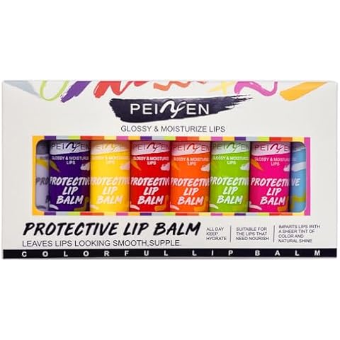 Tinted Lip Balm Set, Color Changing Lipstick Kit, Ultra Hydrating Long Lasting Chapstick with Natural Beeswax and Mineral Oil Nourishing for Cracked & Dry Lips, 8 Flavors, Net 1.3oz Cover