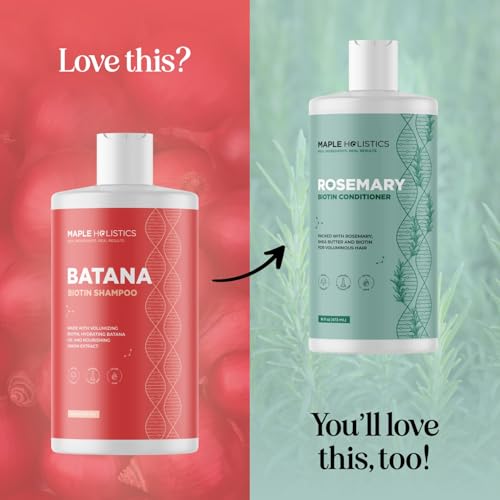 Image of Biotin & Batana Oil Shampoo for Thinning Hair - Volumizing Shampoo for Fine Hair with Onion B Vitamins Rosemary Argan & Tea Tree Oils - Paraben Silicone and Sulfate Free Vegan Formula (16 Fl Oz)