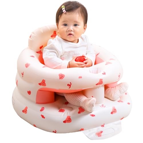 Image of Inflatable Baby Seat for Babies 3 Months & Up, Infant Floor Seats for Sitting Up, Blow Up Baby Chair with Built in Air Pump