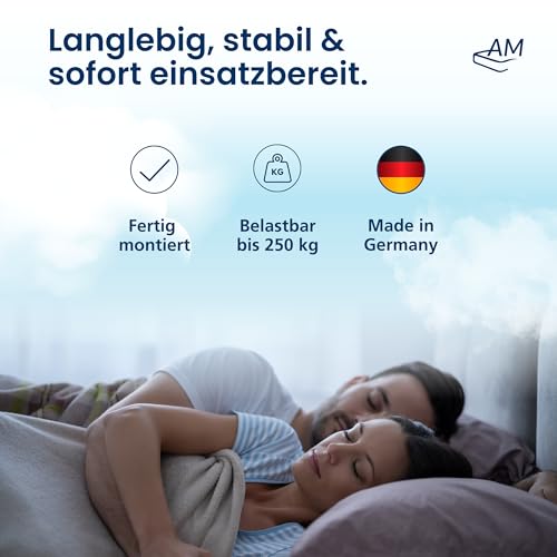 AM Qualitätsmatratzen Stabiler Lattenrost 140x200 bis 250kg mit 30 Federleisten - Made in Germany - Stabiles Lattenrost für Übergewichtige - Bettrost XXL für schwere Matratzen fertig montiert – Bild 7