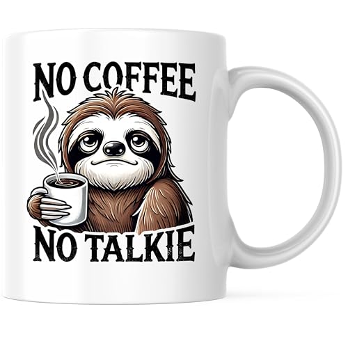 Tazón de café No Coffee No Talkie perezoso animal divertido 11 oz miniatura 1