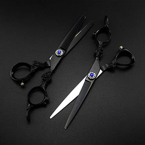 Professional Hair Cutting Shears, Professional Japan 440c 6 '' Black Hair Cutting Barber Haircut thinning Shears Hairdressing Scissors