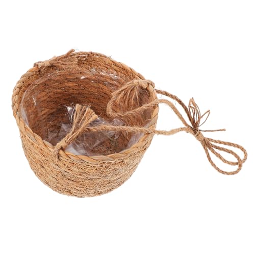 BESTonZON Cestino Piante Materiale Naturale Fioriera Appesa per Piante Piccole Decorazione per Ed Esterni Fioriere Resistenti e Pratiche