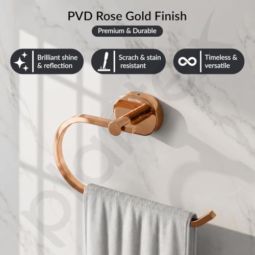 Image of Plantex Towel Ring for Bathroom /J4 Stainless Steel Towel Hanger /Napkin Holder for Wash Basin /Bathroom Accessories - Pack of 1 (Rose Gold)