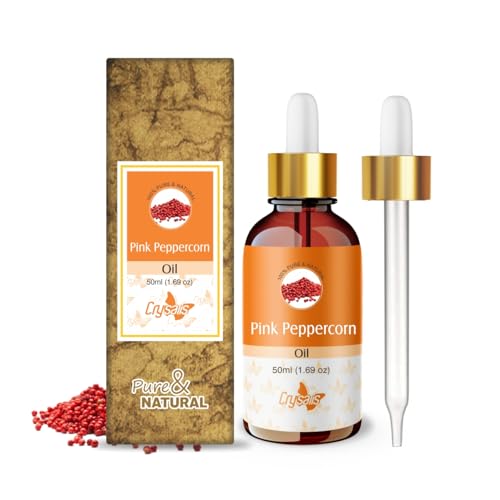 Image of Crysalis Pink Peppercorn (Schinus Molle) Oil | 100% Pure & Natural Undiluted Essential Oil Organic Standard | For Hair Care, Skin, Face, | Aromatherapy Oil | 50ML With Dropper