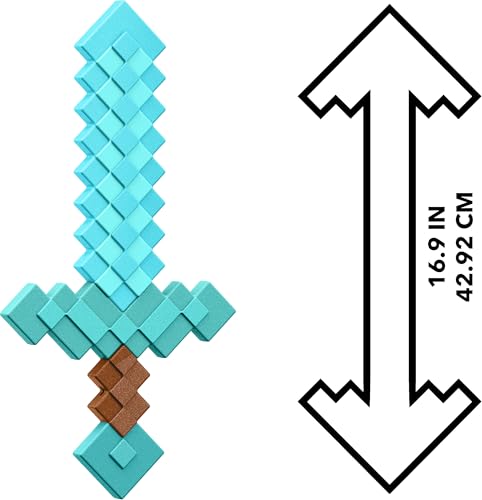 Image of Mattel Minecraft Diamond Sword Battle Toy, Kid-Sized Accessory for Role-Play & Costumes, Inspired by The Video Game