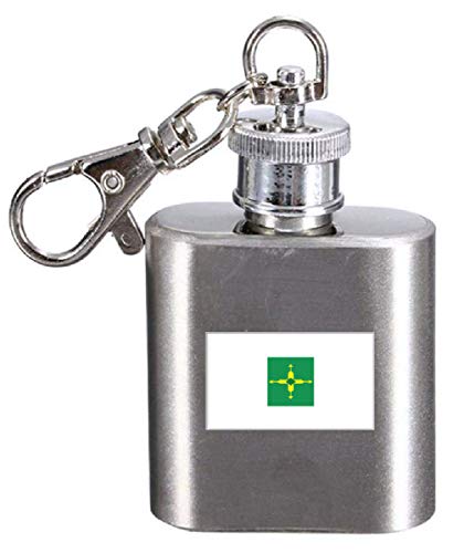 Flasque porte-clés gravé drapeau de la France accessoire de poche en acier de 30ml - 2