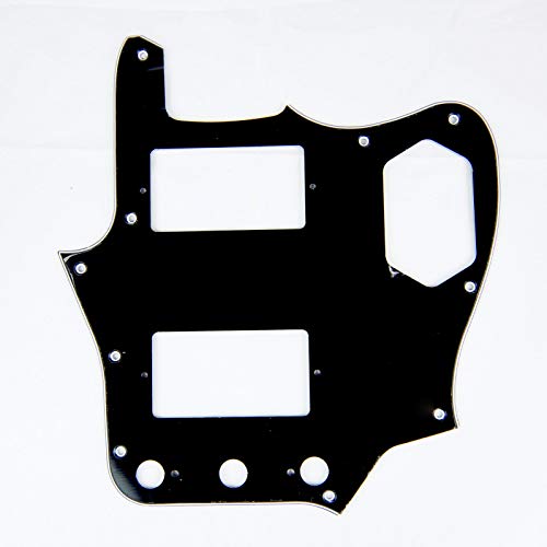 Replacment Pickguard For Jaguar style Guitar, Japan Reissued HH, 3Ply Black