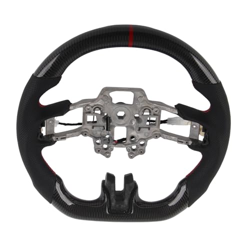 Sahgsa Volant de Course Chauffant en Fibre de Carbone pour GT / GT350R 2018-2020 Type D à Fond Plat avec Chauffage pour les Amateurs de Voitures