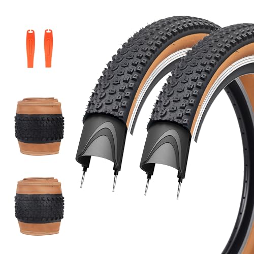 ZUKKA 2er-Pack Fahrradreifen 27.5 x 2 125 Mountainbike Reifen 57-584 Klappbarer Ersatzreifen für MTB Mountainbike Kinder Braun