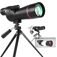 Spektiv für Zielschießen - HD Spektiv mit Stativ Tragetasche & Smartphone Halterung - BAK4 Wasserdicht Spektiv für Vogelbeobachtung Jagd Wildlife Scenery Jagd Wildtiere Stargazing (25-75Z)