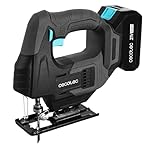 Cecotec Scie Sauteuse à Batterie MultiCut 500 Vision Liberty Sans Fil avec Batterie NEX21 V 2 Ah de 21V, 0-2400rpm, Changement de Mandrin sans Clé, Laser Guide, Lumière LED, 8 Lames et Règle Guide
