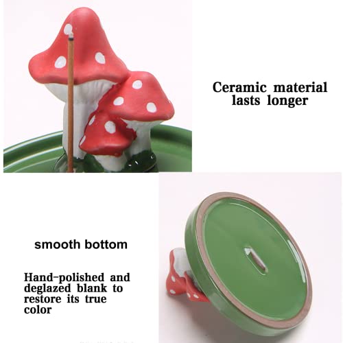 Cute Mushroom Incense Holder,Handmade Incense Stick Burner, Nature Theme Backflow Landscape Container For Home Decoration Accessories Decorative Incense Stick Burner #TOP1