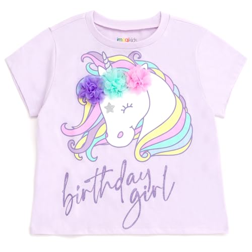 Image of imagikids Birthday Girl Outfit - T-Shirt, Tulle Tutu Skirt, Headband & Satin Sash Set Toddler to Big Kid Sizes (2T - 10-12)