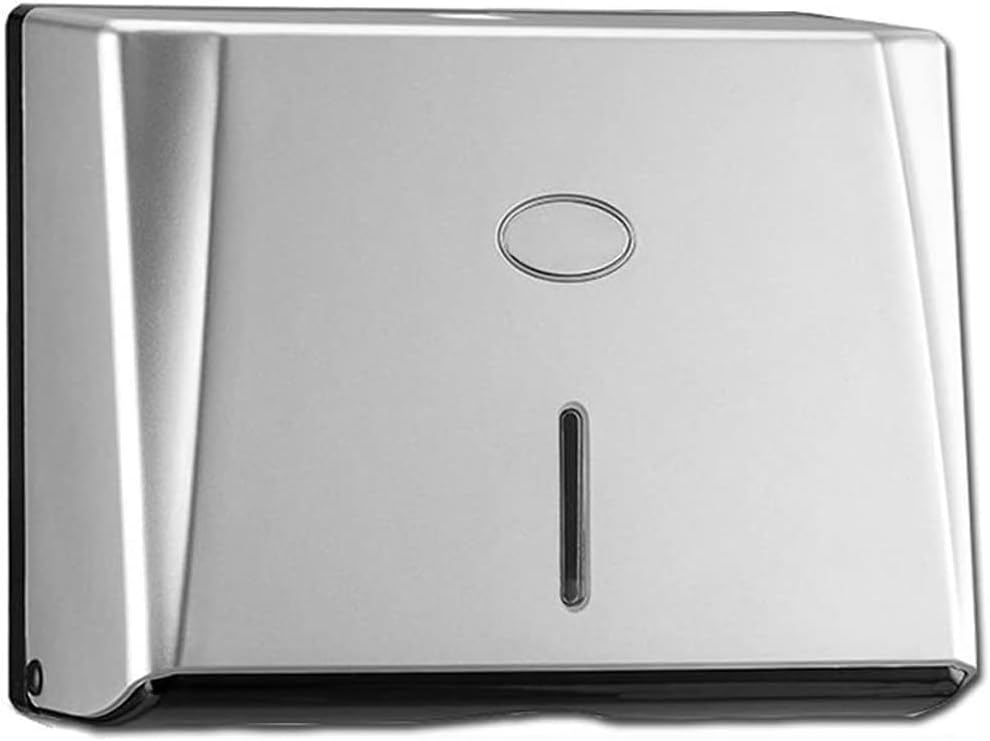Paper Towel Dispenser Wall-Mounted Paper Towel Dispenser Free Punch Waterproof Drawer Toilet Commercial Tissue Dispenser Toilet Tissue Holder High Capacity (Silver)