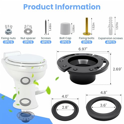 Image of 385345892 34120 Waste Ball Seal Kit For 300 310 320 RV Toilet Seal Replaces | 385345892 3 Inch Socket Floor Flang 34120 Waste Ball Seal Kit 385311658 Rv Toilet Seal