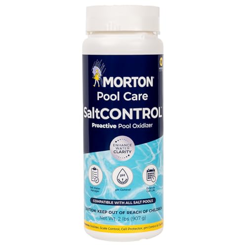 Morton SaltCONTROL | 5-in-1 Pool Enhancer for pH Balance, Scale Prevention & Water Clarity | Compatible with All Pool Types | Weekly Use | 32oz