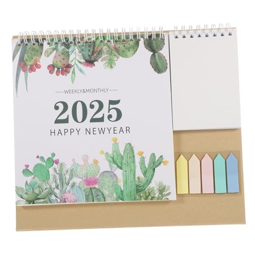 TEMPNAP 年英文立式翻盖卓上カレンダー 月間スケジュールメモ付き 教室用オフィス装飾 卓上年月日管理多機能デスクカレンダー