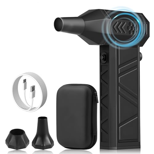 Soplador De Aire, 140000RPM Potente Soplador de Polvo Eléctrico, Bateria 8000mAh, Ajustable Velocidades Aire Comprimido Limpieza PC, Soplador Aire Comprimido para Laptop, Teclado, Coche