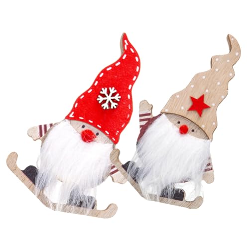 STOBAZA Christmas Gnome Ornaments Wooden Santa Sleigh Xmas Desktop Decor Holiday Centerpieces