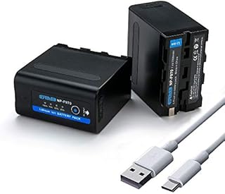 Oyomba 2 X 7800mAh NP-F970 Battery for Sony NP-F980 NP-F960 NP-F750 NP-F930 Replacement Batteries Compatible for Sony DCR-VX2100, DSR-PD150, DSR-PD170, FDR-AX1, HDR-AX2000, HVL-LBPB with 5V USB Output
