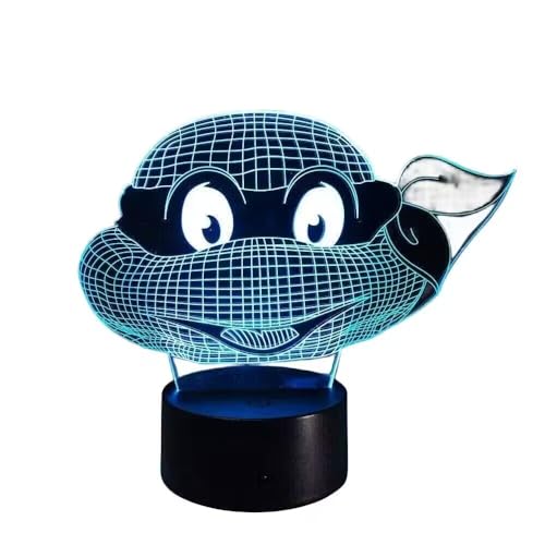 Joyes Ninja tortue divine Night light avec télécommande et Smart touch, 3D LED Smart Remote Control Table Light 16 couleurs enfants chambre décoration cadeau cadeau...