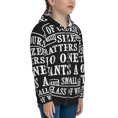 Wine Funny Kid Hoodies Boys Zip Up Sweatshirts Girls Pullover with Pocket4