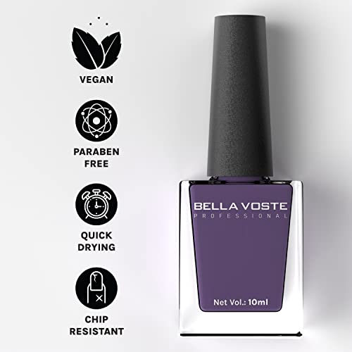 Bella Voste MATTE Nail Paints| Quick Drying Formula| Cruelty Free| No Harmful Chemicals| Vegan | Lasts for 7 Days & more|Chip Resistant | DEEP MATT Formula with Smooth & Easy Application (M04)